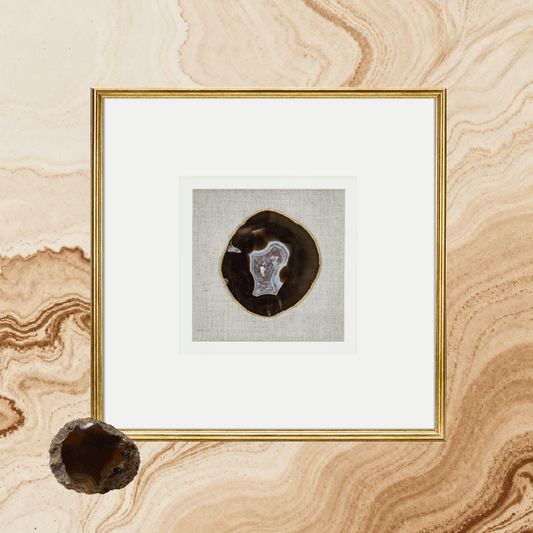 Natürliche Achatplatte mit Goldakzenten - Jemento