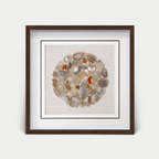 Natürliche Achatstücke - Wanddeko mit dunkelbraunem Holzrahmen - Jemento