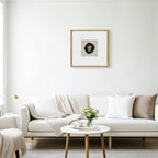 Natürlicher Achat mit Goldakzenten auf Leinen in Goldrahmen Wandbild - Jemento