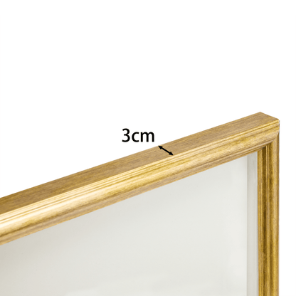 Natürlicher Achat mit Goldakzenten auf Leinen in Goldrahmen Wandbild - Jemento