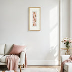 Natürlicher Rosenquarz mit Goldakzent Wandbild - Jemento