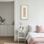 Natürlicher Rosenquarz mit Goldakzent Wandbild - Jemento