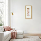 Natürlicher Rosenquarz mit Goldakzent Wandbild - Jemento