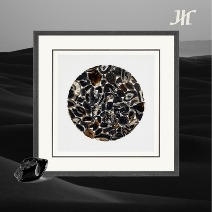 Runde Schwarz - Achat Wanddeko - Jemento