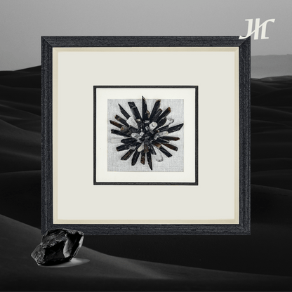 Schwarz - Achat mit Kristallen 3D Wanddeko - Jemento