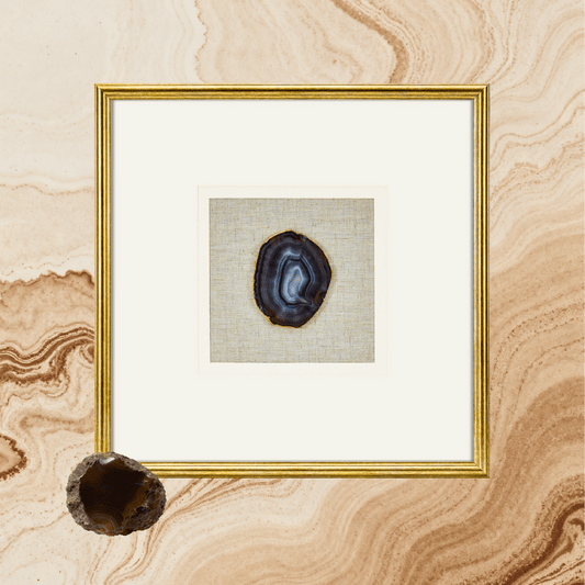 Schwarze Achatplatte mit Goldakzenten - Jemento