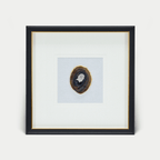 Schwarze Achatstücke - Wanddeko mit schwarz - goldenem Rahmen - Jemento
