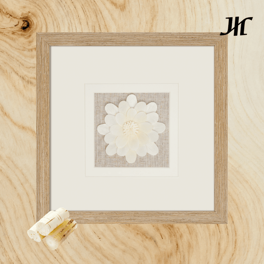 Skandinavische Sola - Blume Wanddeko in Graurahmen - Jemento