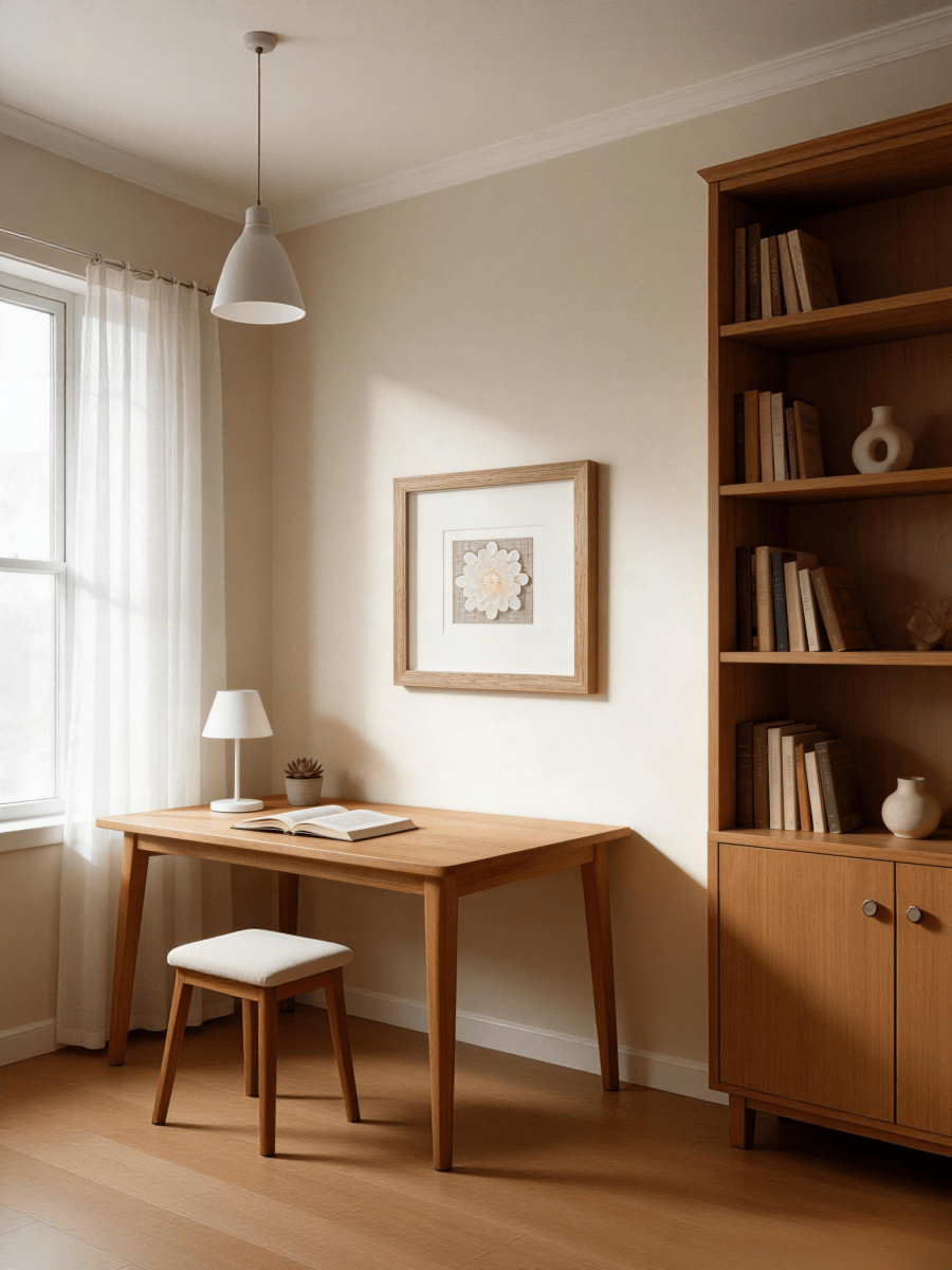 Elegantes Wandbild Sola-Blume für Flur oder Büro, grauer Holzrahmen - Jemento