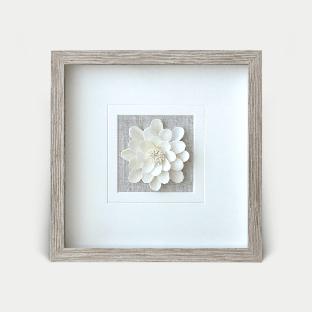 Sola - Blume - Wanddeko mit grauem Rahmen - Jemento