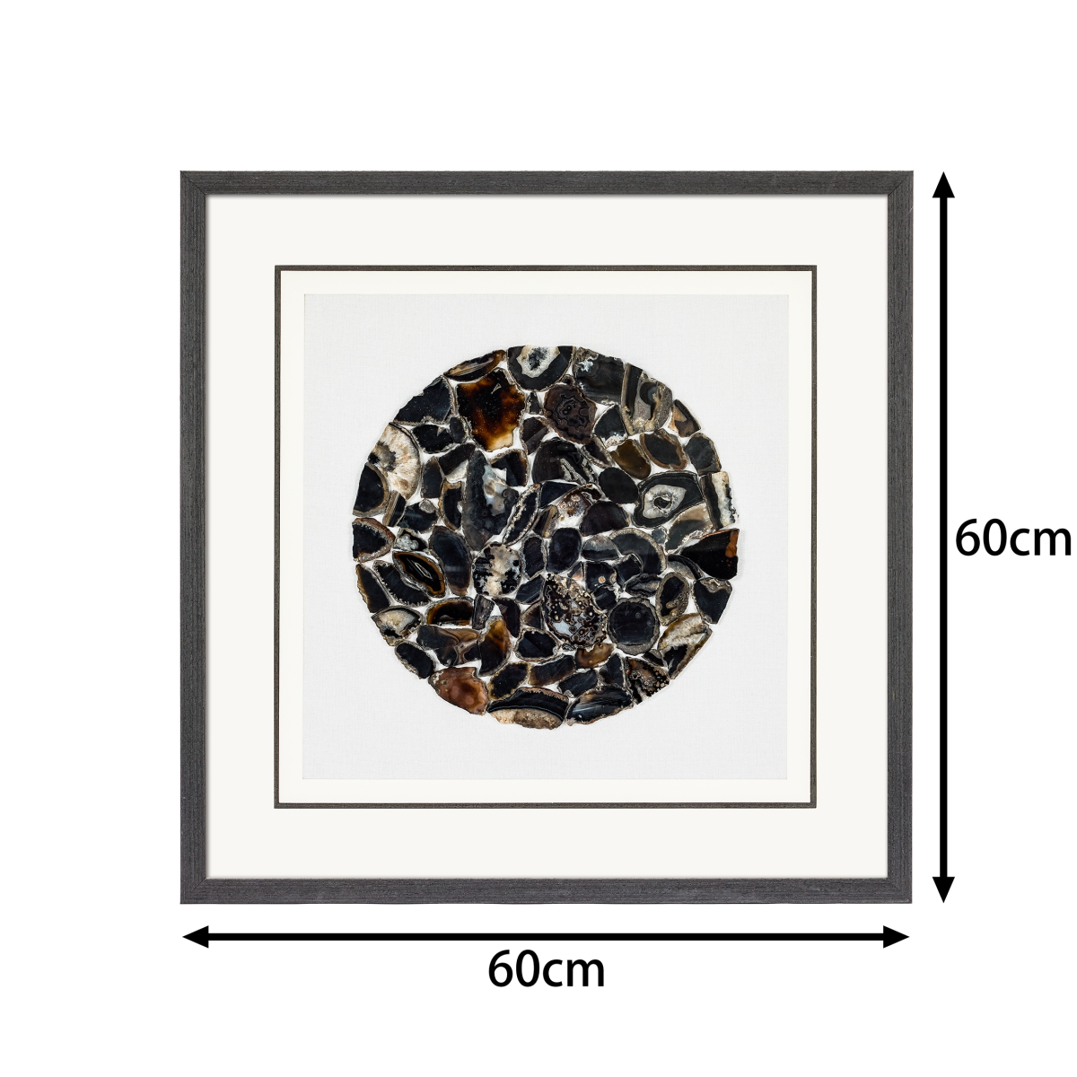 The Obsidian Grid: Framed Black Agate for Grounding & Energetic Protection - Jemento