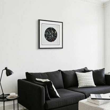 The Obsidian Grid: Framed Black Agate for Grounding & Energetic Protection - Jemento