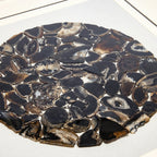 The Obsidian Grid: Framed Black Agate for Grounding & Energetic Protection - Jemento