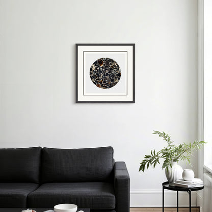The Obsidian Grid: Framed Black Agate for Grounding & Energetic Protection - Jemento