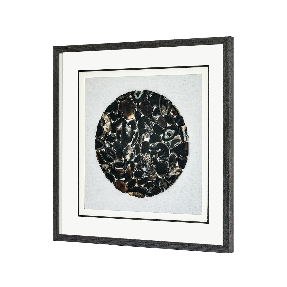 The Obsidian Grid: Framed Black Agate for Grounding & Energetic Protection - Jemento