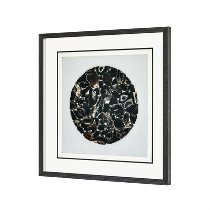The Obsidian Grid: Framed Black Agate for Grounding & Energetic Protection - Jemento