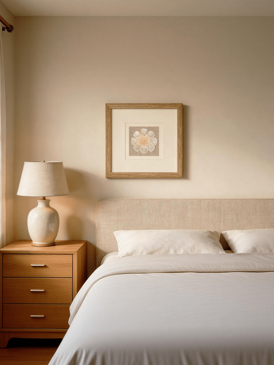 Helle Flurdekoration mit 3D Blumenbild im skandinavischen Design - Jemento