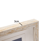 Detailansicht 3cm tiefer Bilderrahmen in Weiß-Gold für 3D Seestern Bild - Jemento