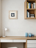 Büro Wanddekoration maritim, weiß-goldener Rahmen mit Seestern Motiv - Jemento