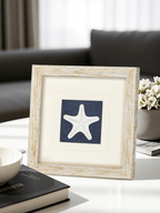 Maritime Dekoration für den Couchtisch, Seestern Bild im eleganten Rahmen - Jemento